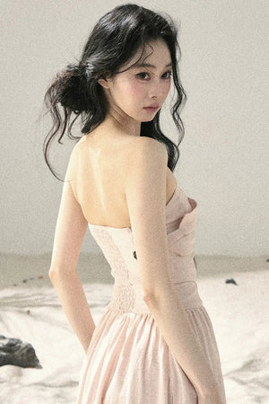 Cloud-Like Strapless Summer Dress