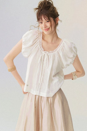 Cloud Puff Sleeve Short-Sleeved Shirt