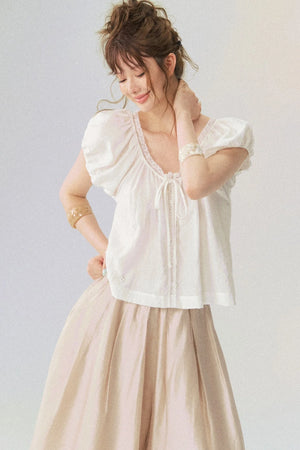 Cloud Puff Sleeve Short-Sleeved Shirt
