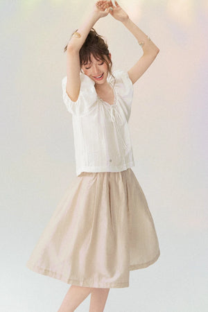 Cloud Puff Sleeve Short-Sleeved Shirt