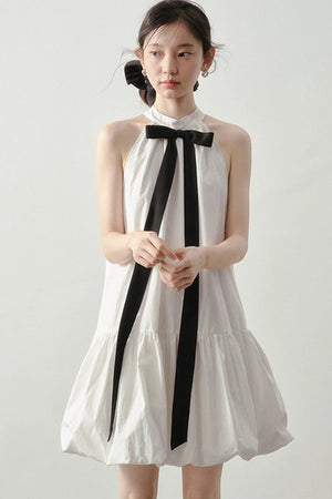 Cloud Ribbon Halter Dress