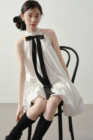 Cloud Ribbon Halter Dress