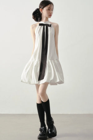 Cloud Ribbon Halter Dress