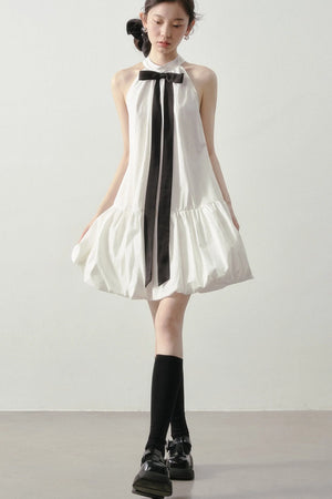 Cloud Ribbon Halter Dress