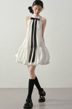 Cloud Ribbon Halter Dress