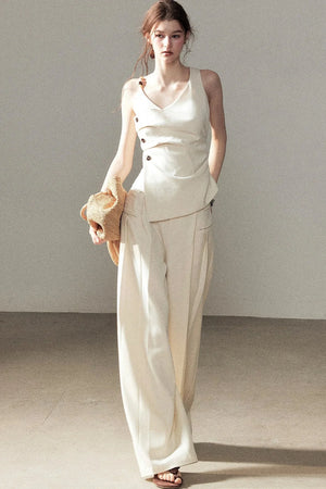 Cloud Shoulder Sleeveless Top and Pants Set