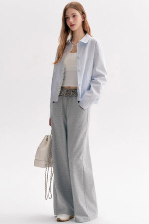 Cloud Stroll Cotton Lace Hem Lapel Jacket