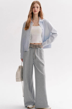 Cloud Stroll Cotton Lace Hem Lapel Jacket