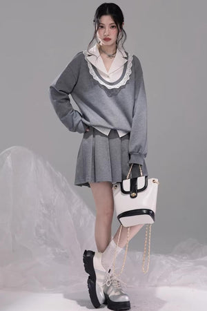 Cloud White Waist-Cinching Shirt