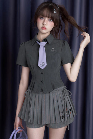 College Chic Studded Pants-Skirt
