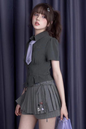 College Chic Studded Pants-Skirt