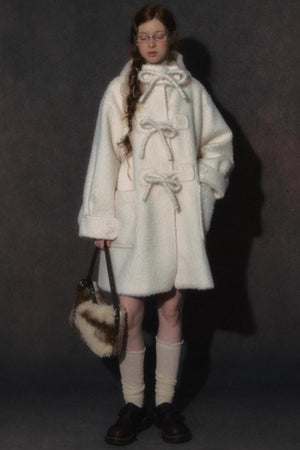 College Hooded Thick Woolen Jacket