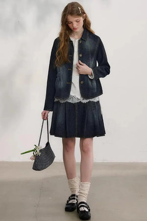 College-Style Denim Jacket Set-Up