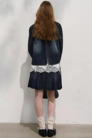 College-Style Denim Jacket Set-Up