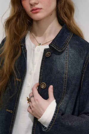 College-Style Denim Jacket Set-Up