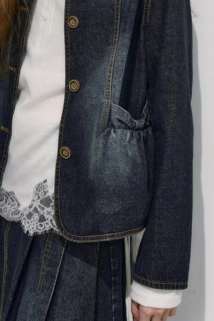 College-Style Denim Jacket Set-Up