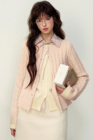 College Style Fake Two-Layer Sweater