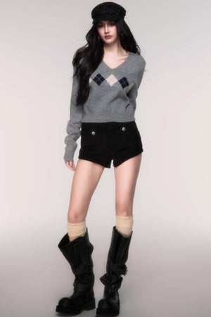 Collegiate Knit V-Neck Cardigan