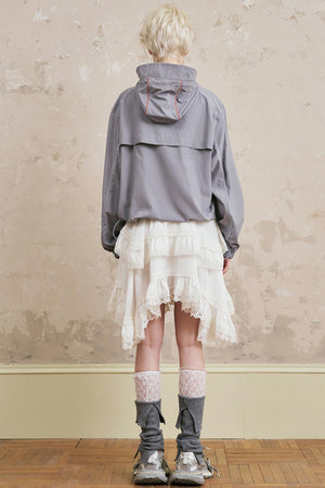 Color-Block Bow Hoodie Jacket