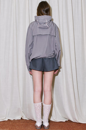 Color-Block Bow Hoodie Jacket