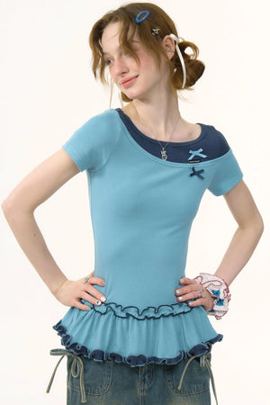 Color Block Bow T-Shirt