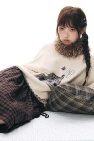 Color Block Embroidery Sweater