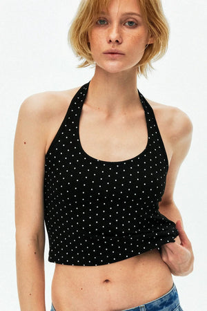 Color-Block Halter Camisole Top