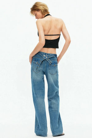 Color-Block Halter Camisole Top