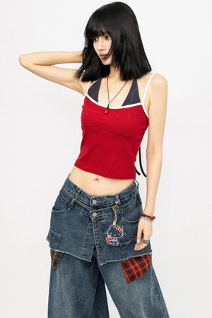 Color Block Halter Tank Top