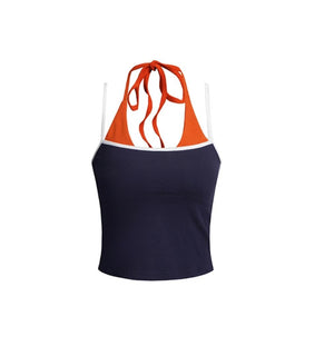 Color Block Halter Tank Top
