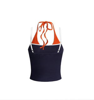 Color Block Halter Tank Top