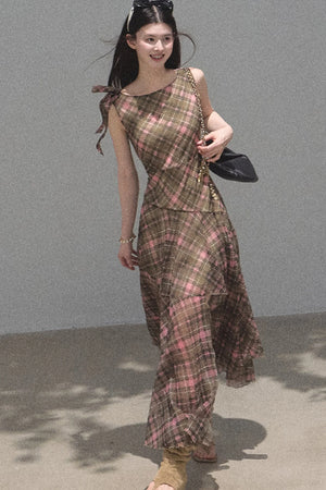 Color-Block Irregular Off-Shoulder Dress