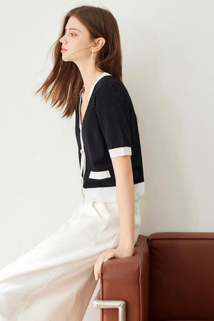 Color Block Knit Cardigan