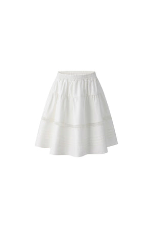 Color-Block Knit Cardigan and Pleated Skirt Set-Up