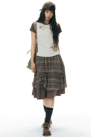 Color-Block Knit Snail Patch Top