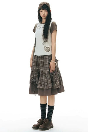 Color-Block Knit Snail Patch Top