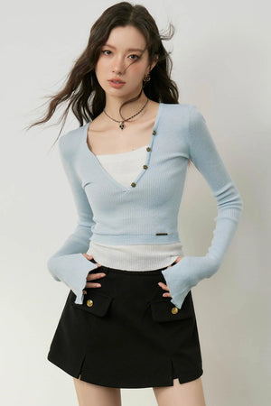 Color-block Knit Top