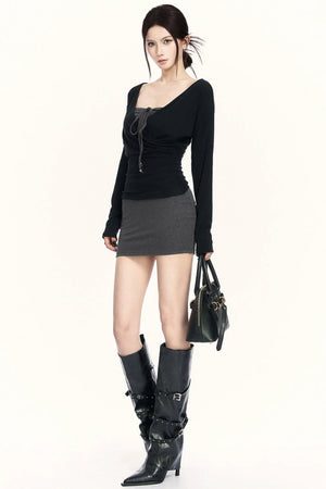Color-Block Knit Two-Piece Set