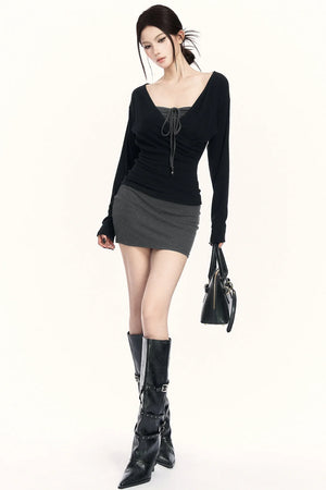 Color-Block Knit Two-Piece Set