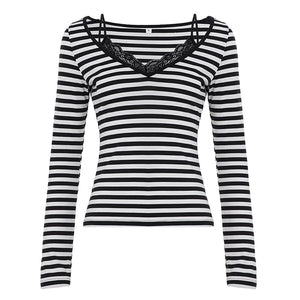 Color-Block Lace Knit Top