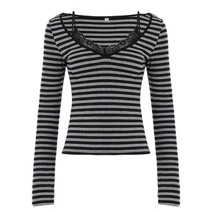 Color-Block Lace Knit Top