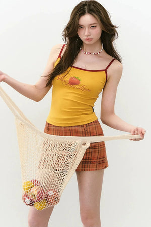 Color-Block Letter Print Camisole