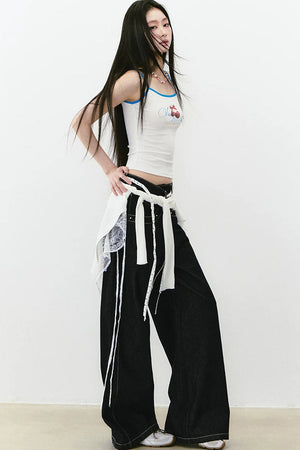 Color-Block Letter Print Camisole