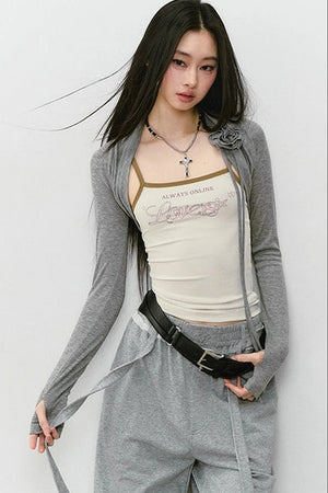 Color-Block Letter Print Camisole Top
