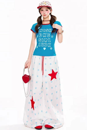 Color-Block Letter Print Top