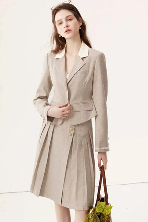 Color-Block Linen Skirt Set-Up