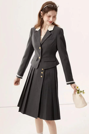 Color-Block Linen Skirt Set-Up