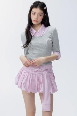 Color-Block Polo Shirt Set-Up
