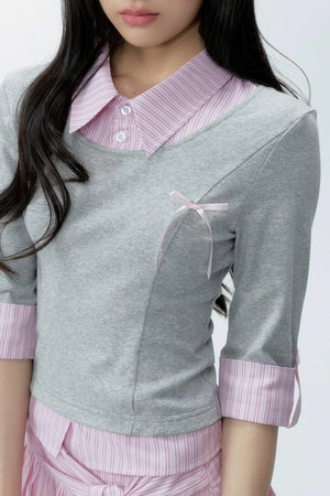 Color-Block Polo Shirt Set-Up