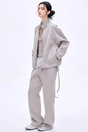 Color-Blocked Cotton Striped Pants